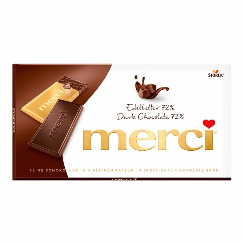 MERCI BARRES DE CHOCOLAT NOIR 72% (100G)