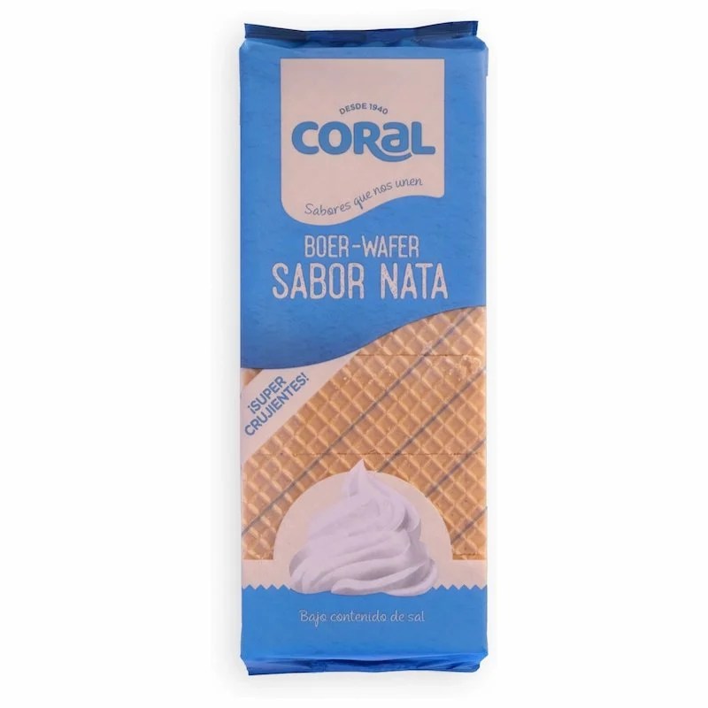 CORAL BOER-WAFER SABOR NATA 330G