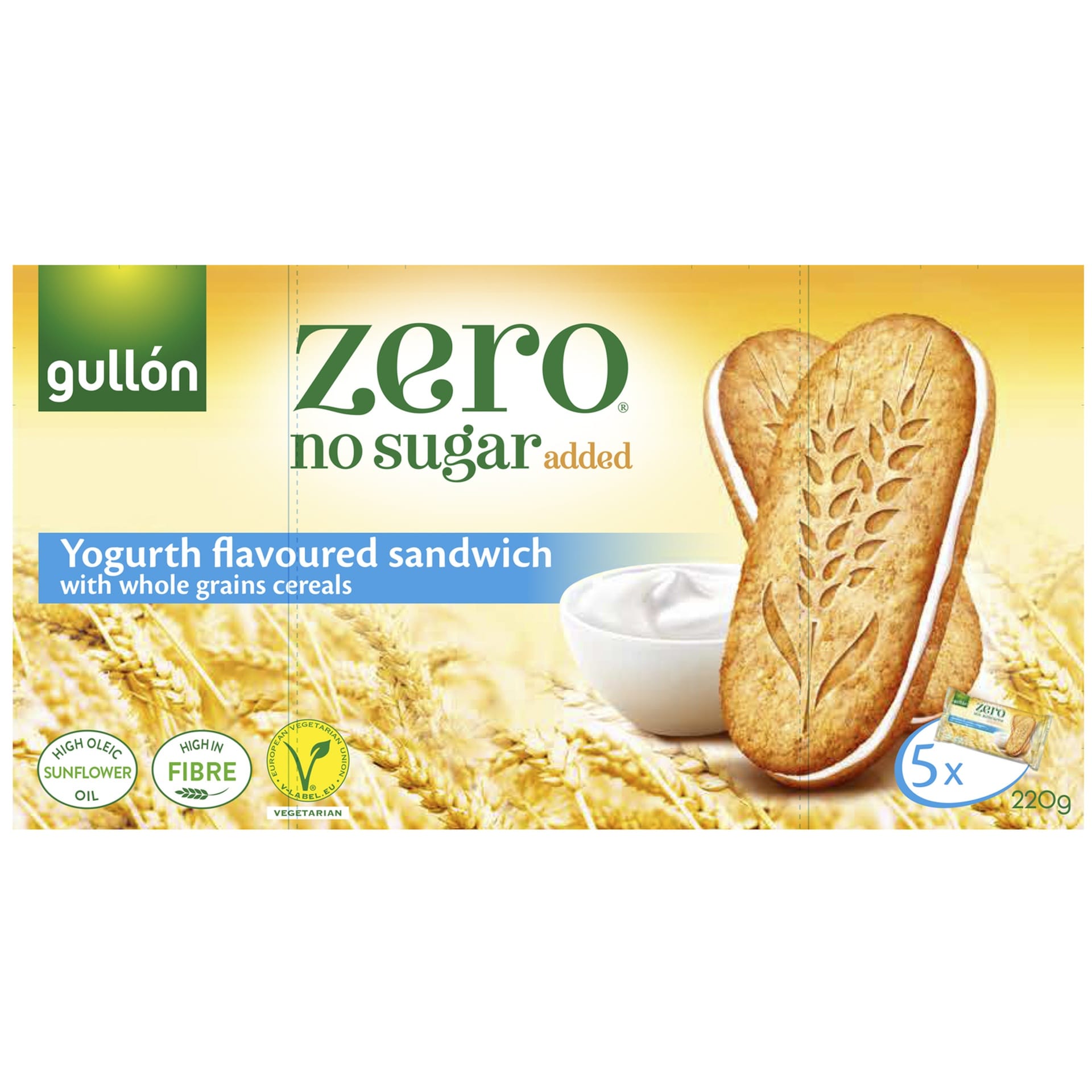 GULLON NO SUGAR ADDED YOGURTH FLAVOURED SANDWICH 220G